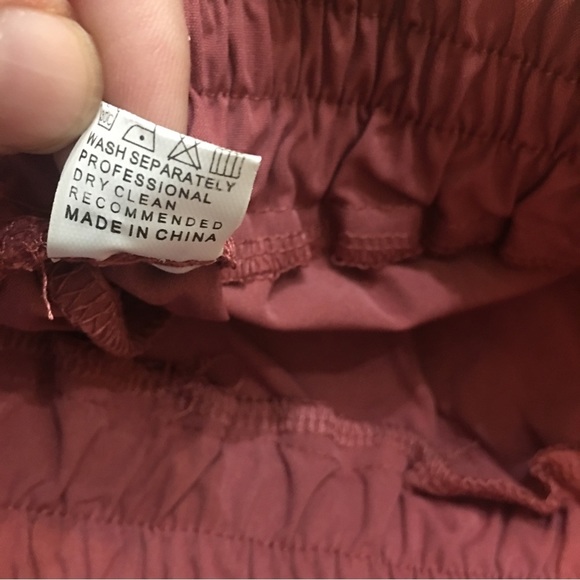 Paperbag Ruffle Tie Summer Polyester High Waisted Pockets Shorts Rose Small - Picture 8 of 8